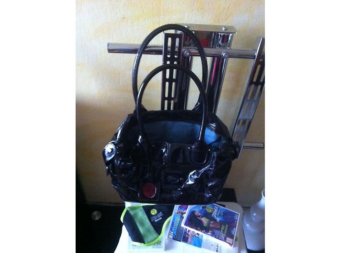 Autre Marque Borsa a mano UPLA Angie in vernice nera Nero - vista 3