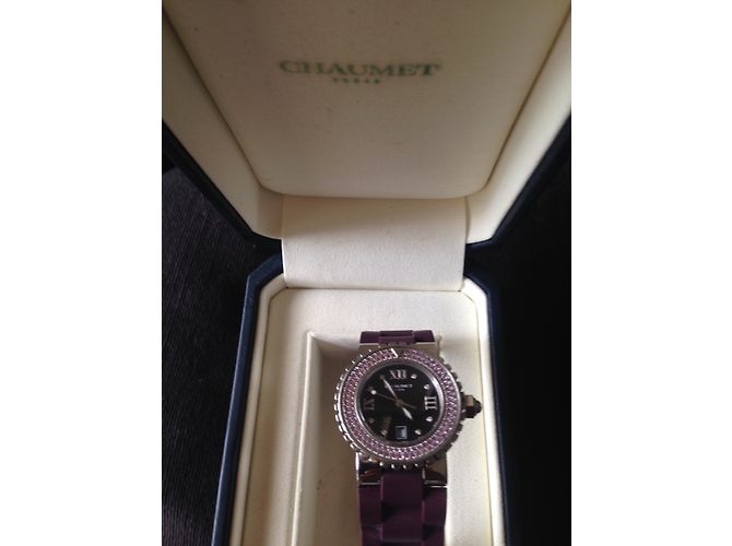 Chaumet Class One Uhr Rosa Saphir und Diamanten Stahl Pflaume - Ansicht 6