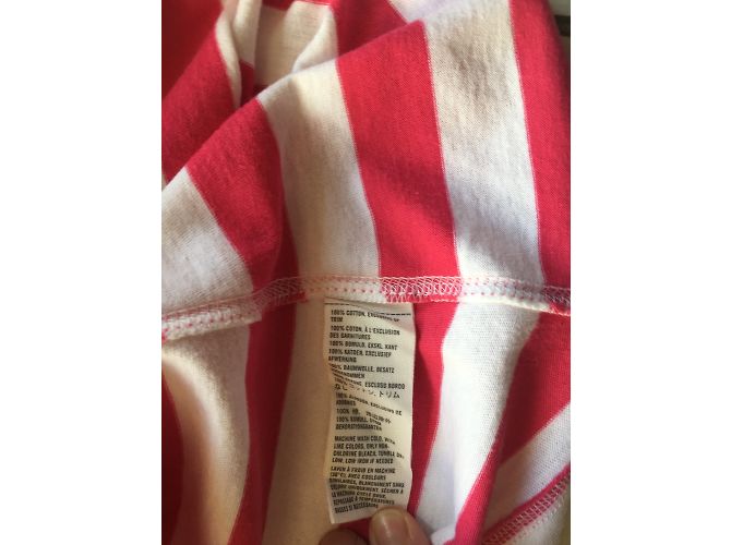 Camiseta Abercrombie & Fitch Fucsia a Rayas de Algodón - vista 4