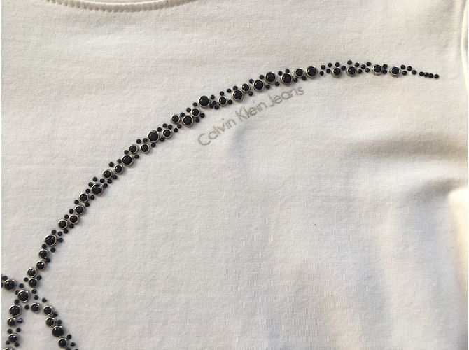 Camiseta de manga larga Calvin Klein de algodón crema Crudo - vista 4