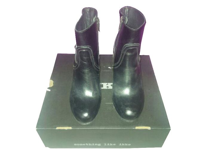 Stivaletti Ikks in pelle nera 38FR Nero - vista 2