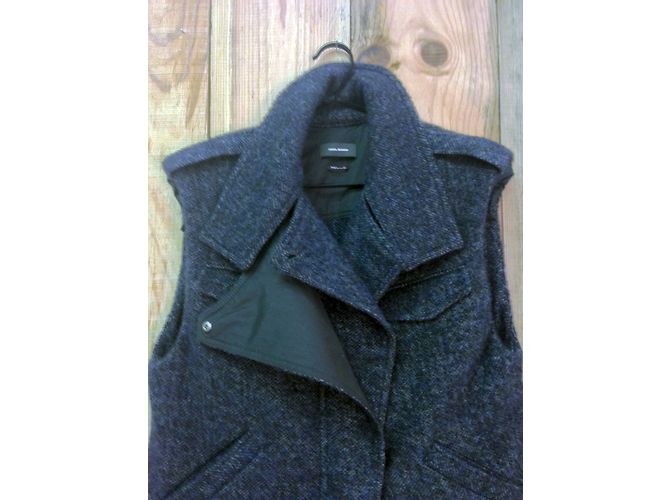 Isabel Marant Estelle Tweed Wollweste Mitternachtsblau - Ansicht 4