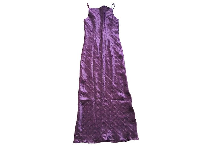 Autre Marque Caractère Damast Leinenkleid Dunkelrot Bordeaux - Ansicht 2
