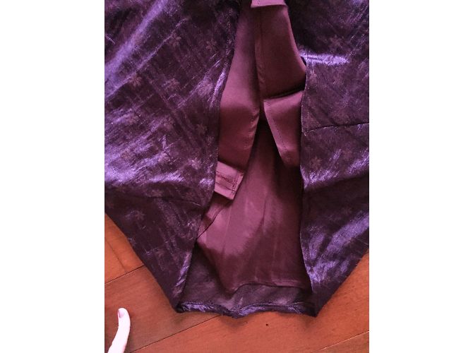 Autre Marque Caractère Damast Leinenkleid Dunkelrot Bordeaux - Ansicht 4