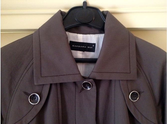 Gabardina Barbara Bui Taupe de Algodón Gris pardo - vista 8