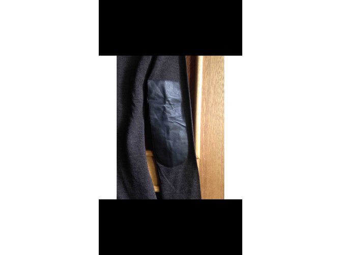Max Mara Pullover Braun aus Wolle mit Lederarmbändern M - Ansicht 4