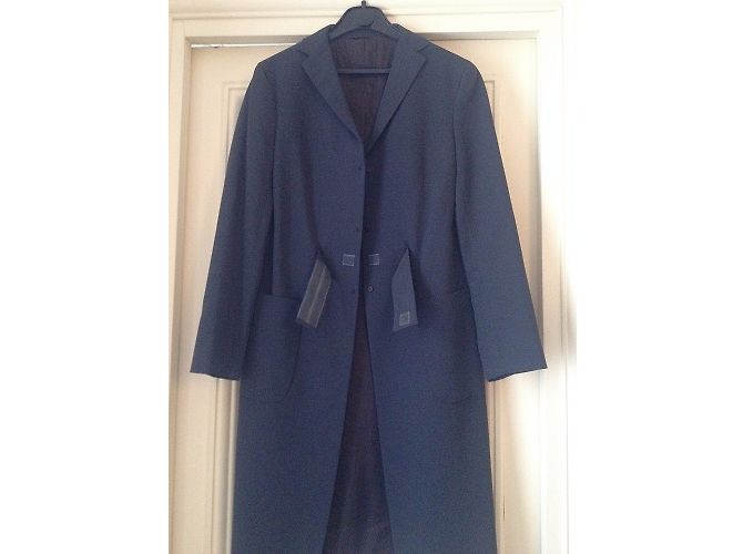 Abrigo Ligero Burberry Prorsum Gris Azulado Seda Nylon - vista 3