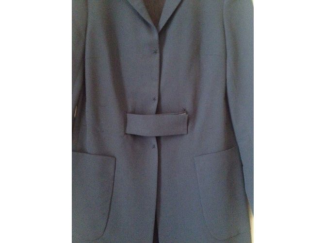 Abrigo Ligero Burberry Prorsum Gris Azulado Seda Nylon - vista 4