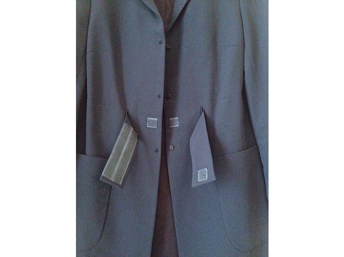 Abrigo Ligero Burberry Prorsum Gris Azulado Seda Nylon - vista 5