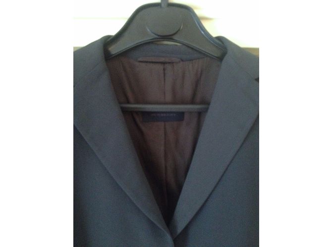 Abrigo Ligero Burberry Prorsum Gris Azulado Seda Nylon - vista 6