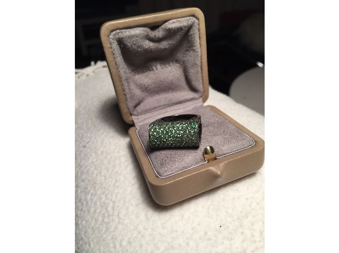 Autre Marque Anello Guy Ellia in oro nero 18k e tsavoriti verdi Verde oliva - vista 5