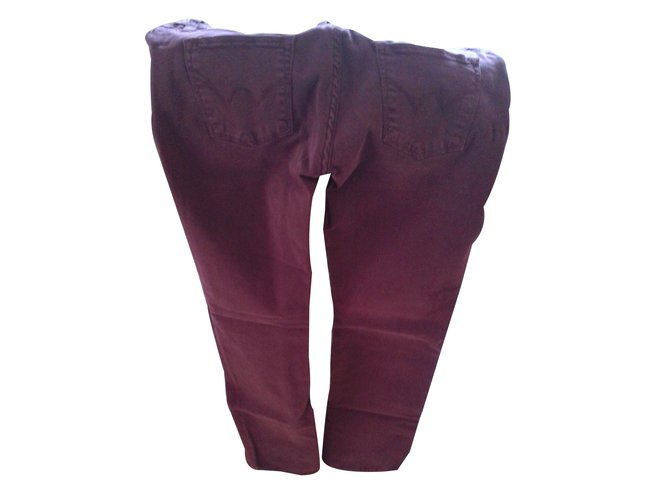 Edwin Pantalones Burdeos - vista 2