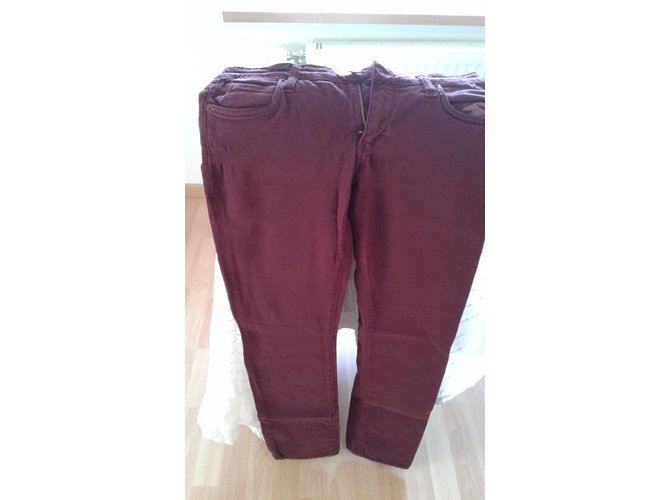 Edwin Pantalones Burdeos - vista 3