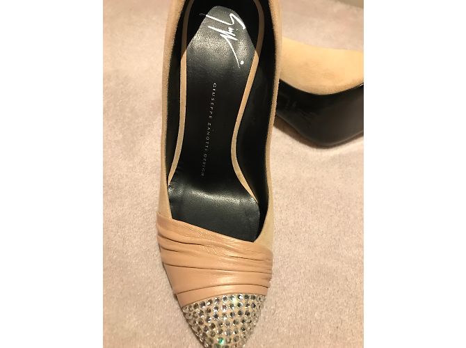 Décolleté Giuseppe Zanotti Swarovski Beige Scamosciato - vista 6