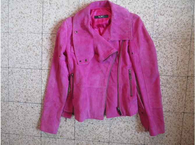 Versace Bikerjacke Rosa Hirschleder Pink - Ansicht 3
