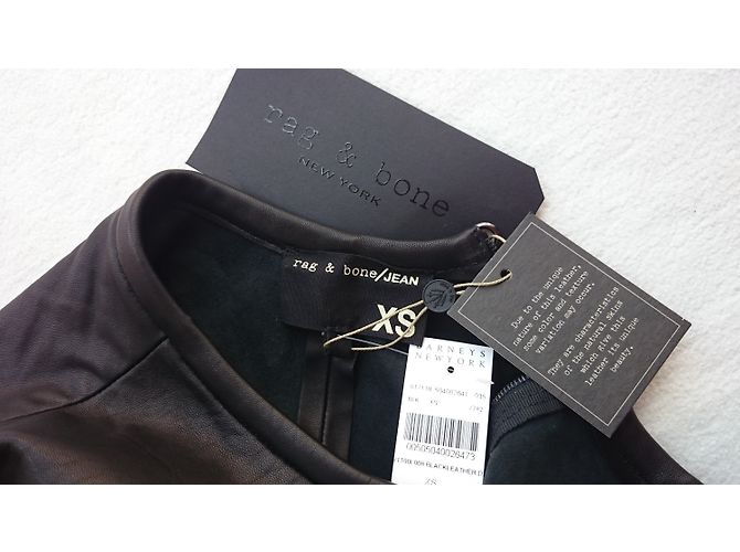 Rag & Bone Rocky Sweatshirt de piel de cordero negra XS Negro - vista 6