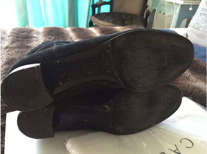Stivaletti Casadei in pelle di cervo nera 37 Nero - vista 7