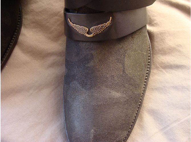 Zadig & Voltaire Bikers Boots Leder Camouflage Grün - Ansicht 4
