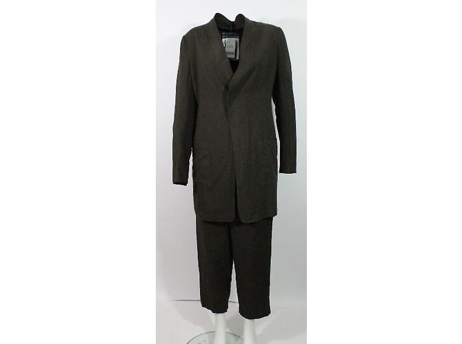 Y'S Calça de blazer Ensemble Marrom Caqui - vista 3