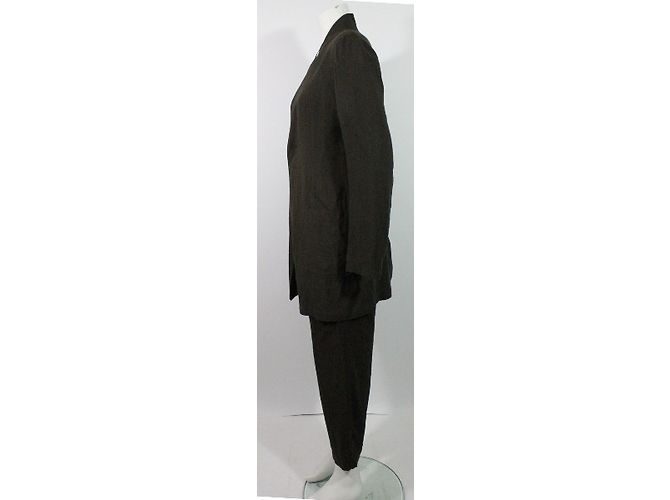 Y'S Calça de blazer Ensemble Marrom Caqui - vista 4