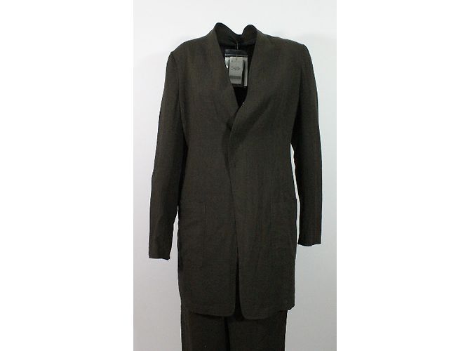 Y'S Calça de blazer Ensemble Marrom Caqui - vista 5