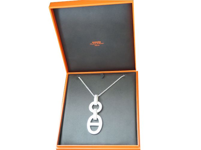 Hermès Colar longo Prata - vista 2