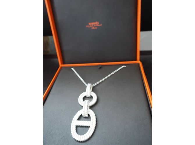Hermès Colar longo Prata - vista 5