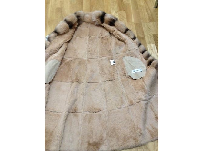 Abrigo Yves Salomon de gamuza beige - vista 4