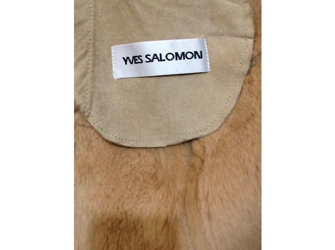 Abrigo Yves Salomon de gamuza beige - vista 5