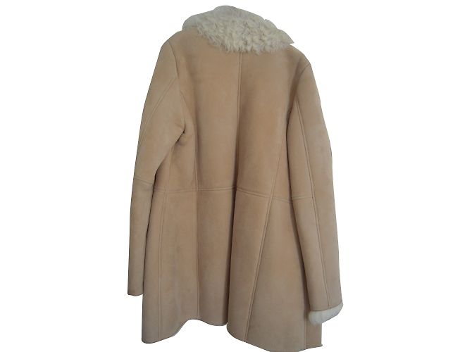 Abrigo Nanette Comptoir Des Cotonniers de piel de oveja beige - vista 2