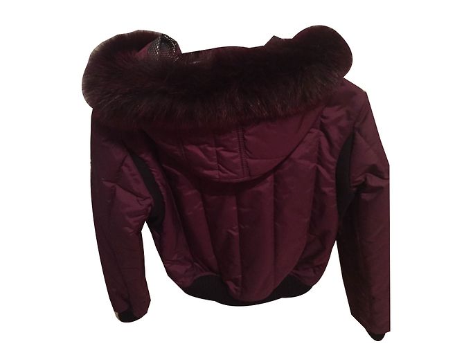 Autre Marque Giacca Refrigiwear con collo di volpe viola Porpora Prugna - vista 2