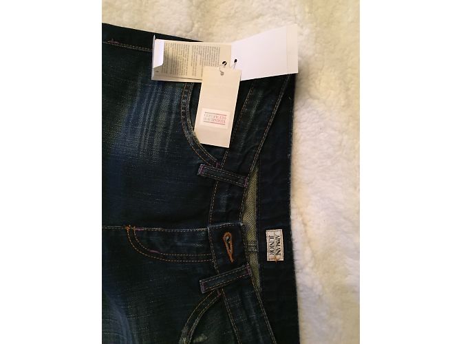 Vaqueros Armani Jeans Azules de Denim con Logo de Strass - vista 4