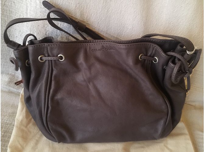 Borsa a mano Gerard Darel Mini 24H in pelle grigia Grigio - vista 4