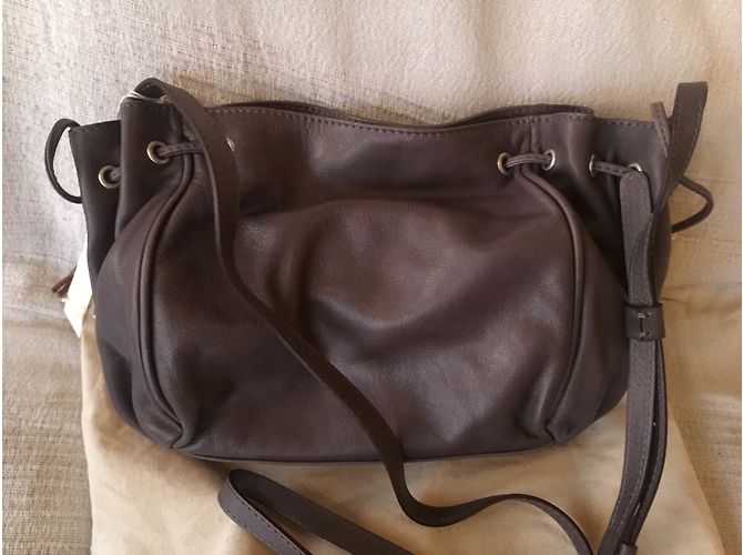 Borsa a mano Gerard Darel Mini 24H in pelle grigia Grigio - vista 5