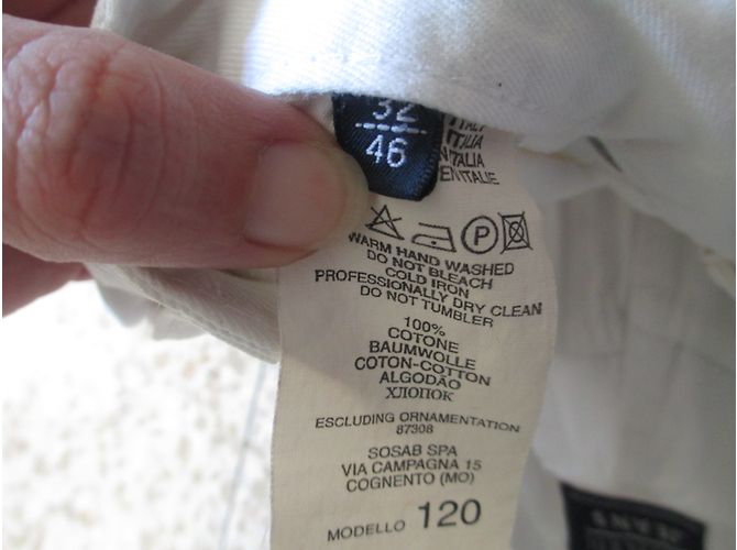 Pantalones Trussardi Jeans blancos de algodón de talle alto - vista 7