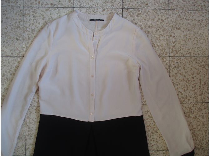Autre Marque Kookai Seidenkleid Schwarz Weiß - Ansicht 3
