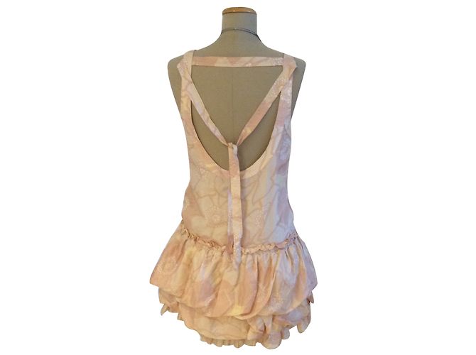 Marc Jacobs Seidenkleid Beige und Hellrosa - Ansicht 2