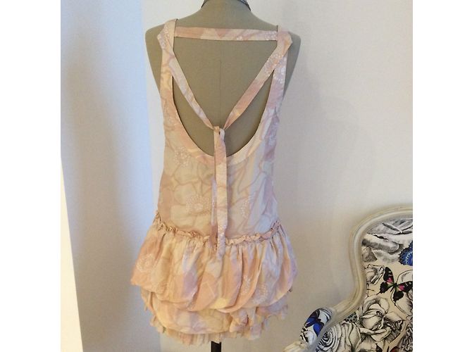 Marc Jacobs Seidenkleid Beige und Hellrosa - Ansicht 5