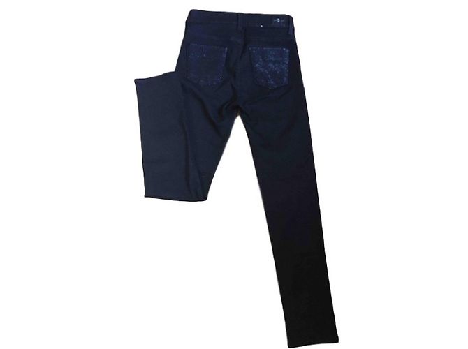 7 For All Mankind Vaqueros Roxanne Negros con Lentejuelas - vista 2