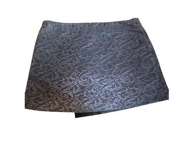 Mini saia envelope Kenzo cinza escuro algodão lã Cinza antracite - vista 2