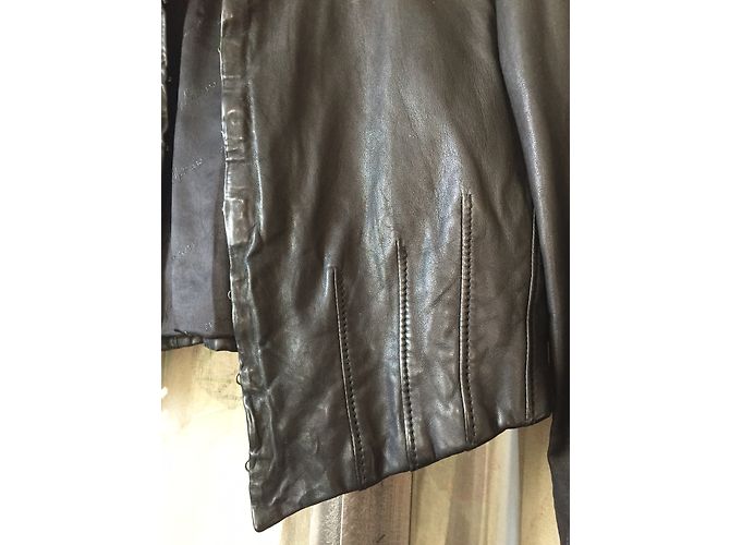 Guess by Marciano Jacke aus schwarzem Lammleder kurz - Ansicht 4