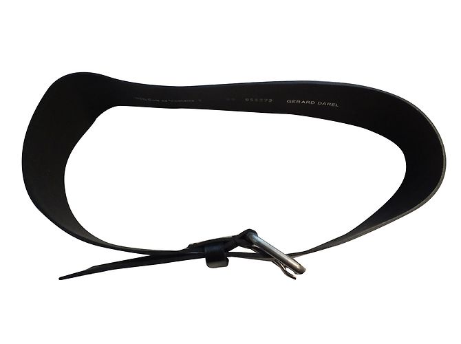 Cintura larga in pelle nera Gerard Darel 75 cm Nero - vista 2