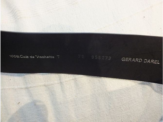Cintura larga in pelle nera Gerard Darel 75 cm Nero - vista 3