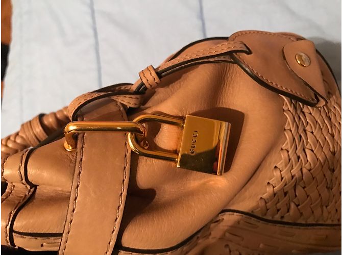 Borsa Gucci in pelle beige - vista 5