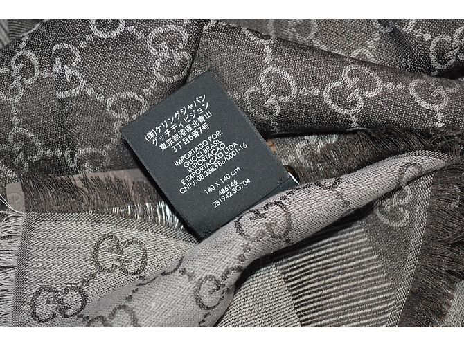 morbida sciarpa gucci monogram gg  marrone nuova mai usata - vista 3