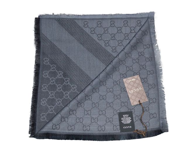 sciarpa stola nuova gucci grigio scuro - vista 2