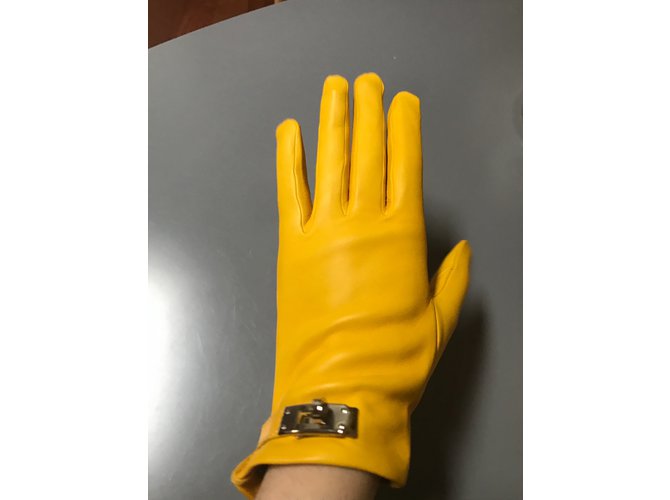 Kelly Hermès Luvas Amarelo - vista 4