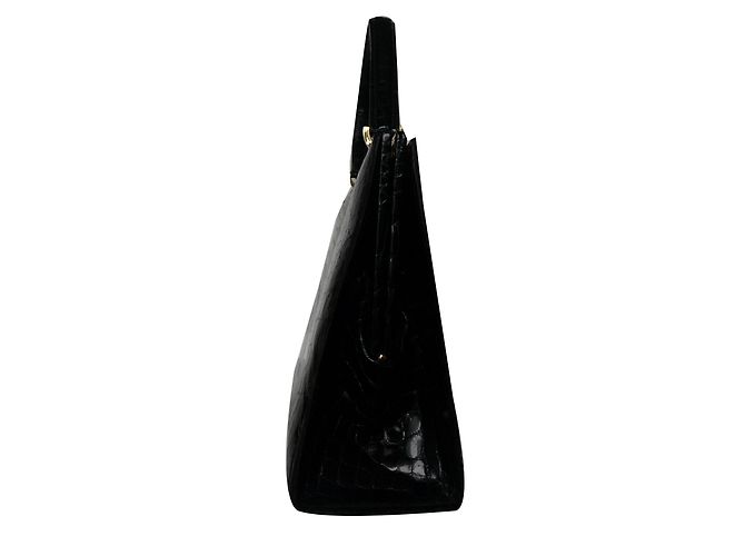 Borsa a mano in coccodrillo nero inconnue - vista 2