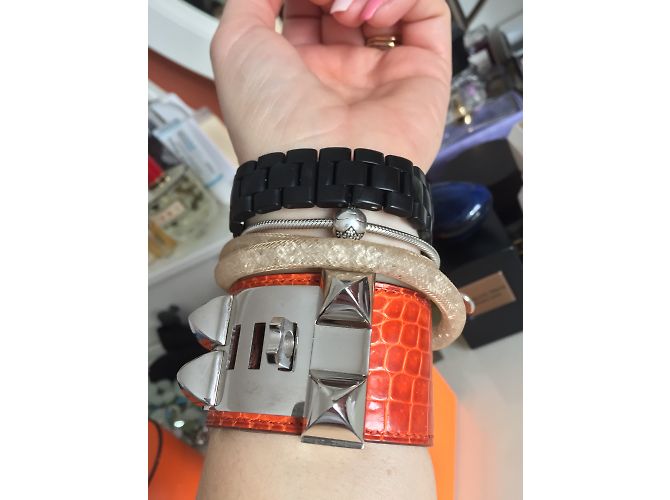 Pulsera Hermès Collier de Chien Caimán Naranja - vista 5