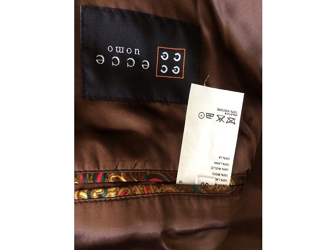 Autre Marque ECCE Double Breasted Wool Coat Brown - view 5